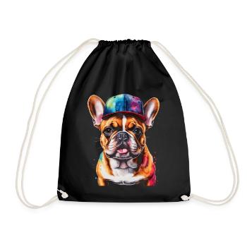 Bouledogue Français Snapback Cap Frenchie Dog - Sac de sport léger - noir - Devant