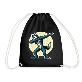Dabbing Werewolf Funny Dabbing Design Full Moon - Drawstring Bag - black - Front