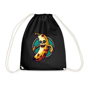 Zombie Banane Bananen Liebhaber Halloween - Turnbeutel - Schwarz - Vorne