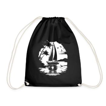 Dessin de voile - Sac de sport léger - noir - Devant