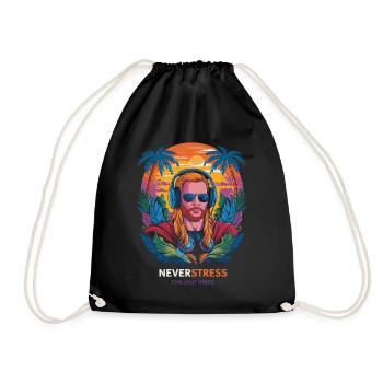 THOR Chillout Vibes Design Entspannt und Stilvoll - Turnbeutel - Schwarz - Vorne