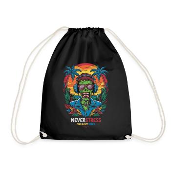 Zombi Chillout Vibes Design Entspannt und Stilvoll - Turnbeutel - Schwarz - Vorne