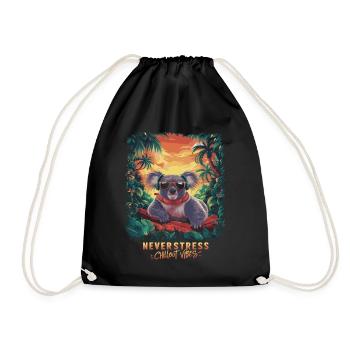 Koala Chillout Vibes Design Relaxed and Stylish - Drawstring Bag - black - Front