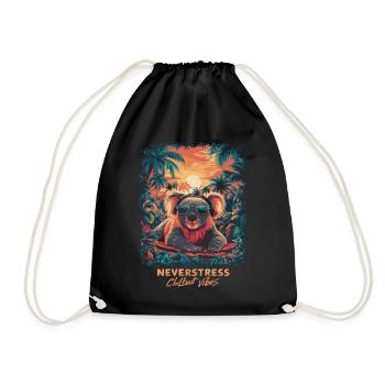 Koala Chillout Vibes Design Relaxed and Stylish - Drawstring Bag - black - Front