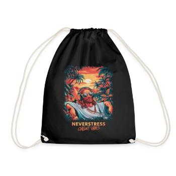 Jesus Chillout Vibes Design Entspannt und Stilvoll - Turnbeutel - Schwarz - Vorne