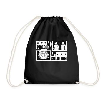 Pulled Pork BBQ My Problem My Pictogram Dad Mom - Turnbeutel - Schwarz - Vorne