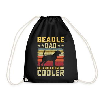 Beagle Dad Like A Regular Dad But Cooler - Drawstring Bag - black - Front