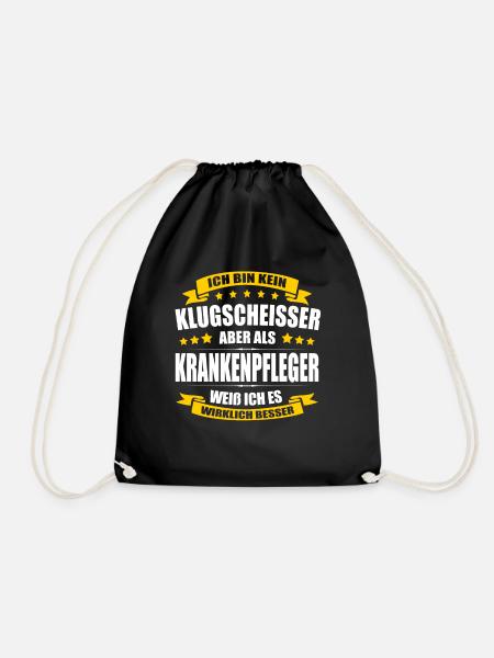 Ich Bin Kein Klugscheisser Krankenpfleger Pfleger - Turnbeutel - Schwarz