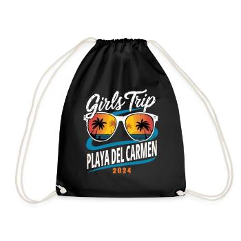 Girls Trip Playa del Carmen 2024 - Turnbeutel - Schwarz - Vorne