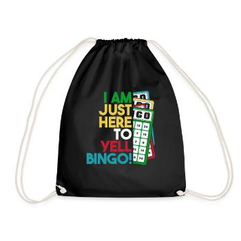 Nur hier, um Bingo zu schreien Professioneller Anrufer - Turnbeutel - Schwarz - Vorne