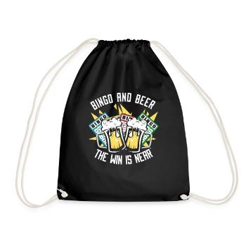 Bingo And Beer The Win is Near Daubers - Drawstring Bag - black - Front