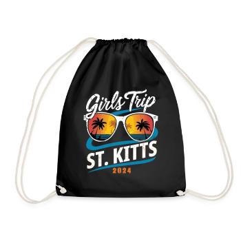 Girls Trip St. Kitts 2024 - Turnbeutel - Schwarz - Vorne