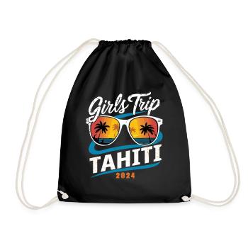 Girls Trip Tahiti 2024 - Turnbeutel - Schwarz - Vorne