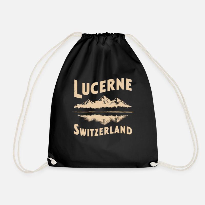 Lucerne Schweiz Souvenir Berge See - Turnbeutel - Schwarz