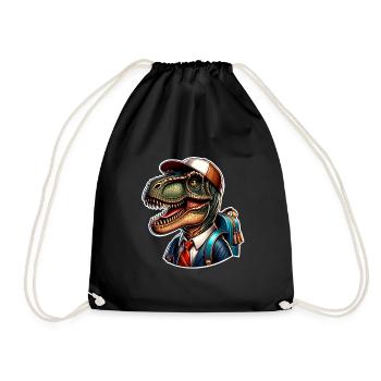 Dinosaur School Enrollment - Drawstring Bag - black - Front
