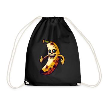 Zombie Banane Bananen Liebhaber Halloween Deko - Turnbeutel - Schwarz - Vorne