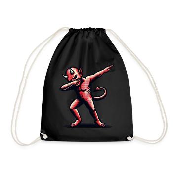 Dabbender Teufel Lustiges Dabbing Design Halloween - Turnbeutel - Schwarz - Vorne