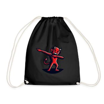 Dabbender Teufel Lustiges Dabbing Design - Turnbeutel - Schwarz - Vorne