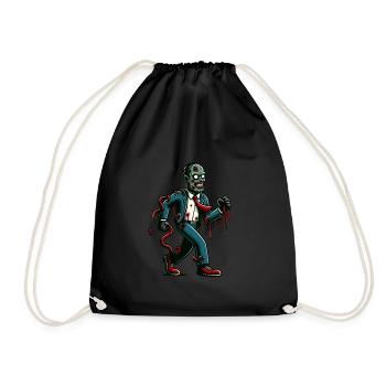 Retro Vintage Stil Halloween Zombie Kostüm Deko - Turnbeutel - Schwarz - Vorne