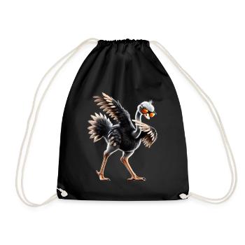 Lustiges Dabbing Straus Vogel Tierliebhaber Strauß - Turnbeutel - Schwarz - Vorne