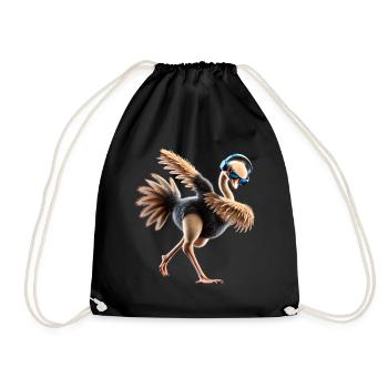 Lustiges Dabbing Straus Vogel Tierliebhaber Strauß - Turnbeutel - Schwarz - Vorne