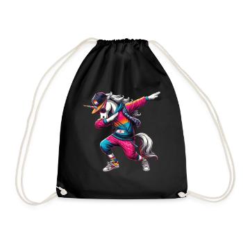 Unique Dabbing Unicorn Shirt - Drawstring Bag - black - Front