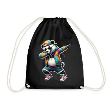 Dabbing Panda: Urban Style - Turnbeutel - Schwarz - Vorne