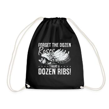 Ribs Barbecue Forget The Dozen Roses Smoked Ribs - Drawstring Bag - black - Front