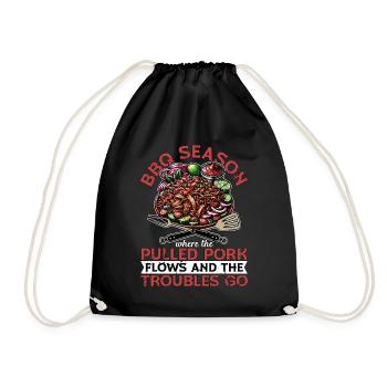 Pulled Pork BBQ Season Where The Pulled Grilling - Drawstring Bag - black - Front