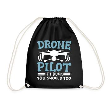 Drohnenpilot Drohne - Turnbeutel - Schwarz - Vorne