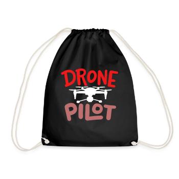 Drohnenpilot Drohne - Turnbeutel - Schwarz - Vorne