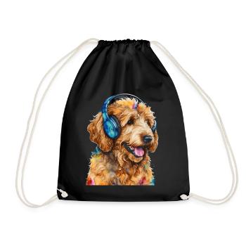 Goldendoodle Casque Chien Animal Design Imprimer - Sac de sport léger - noir - Devant