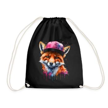 Casquette Fox Snapback Cool Animal Design Print - Sac de sport léger - noir - Devant
