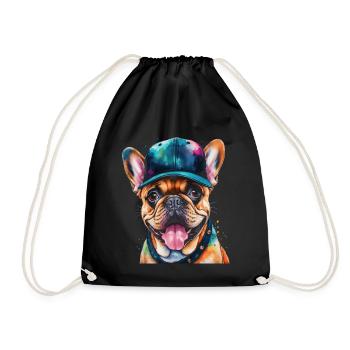 Bouledogue Français Snapback Cap Frenchie Dog - Sac de sport léger - noir - Devant
