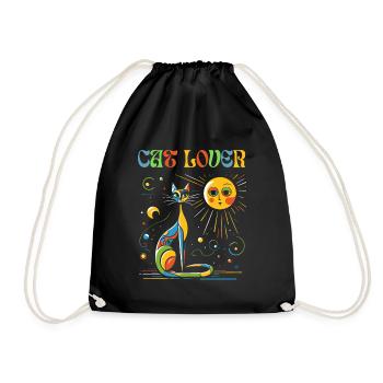 Cat Cat Lover Miró Art Artist Cat Lady - Drawstring Bag - black - Front