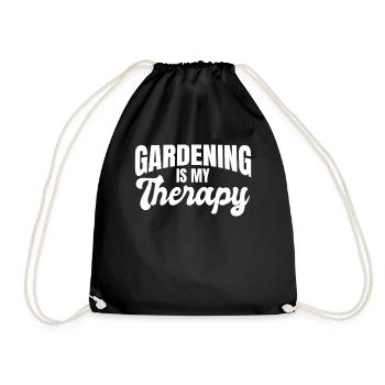 Landscaping Hobby Gardener - Gardening is My Thera - Drawstring Bag - black - Front