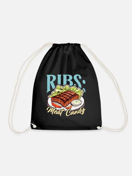 Ribs Meat Candy Grilled Meat Lover Ribs Barbecue - Turnbeutel - Schwarz