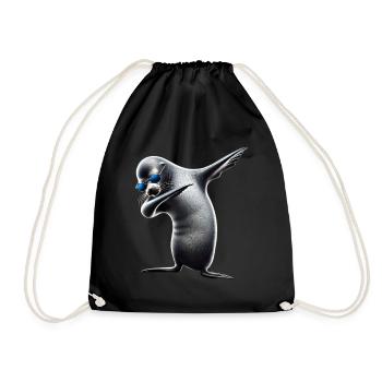 Funny Dabbing Seal Animal Lover Safari Ocean - Drawstring Bag - black - Front