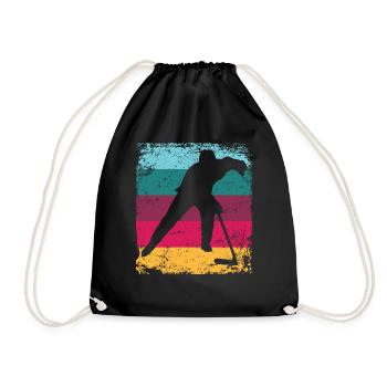 Ice Hockey Players Vintage Ice Hockey - Drawstring Bag - black - Front