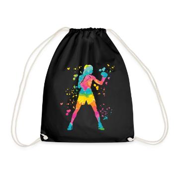 Boxing Fighter Kids Boxing Match Boxer - Drawstring Bag - black - Front