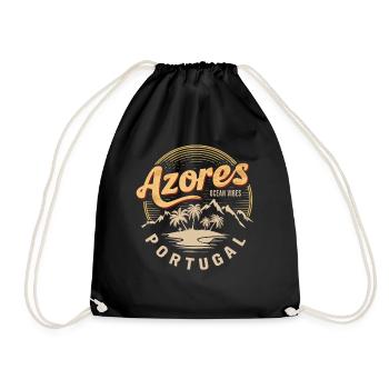Azores Souvenir Ocean Vibes Portugal - Drawstring Bag - black - Front