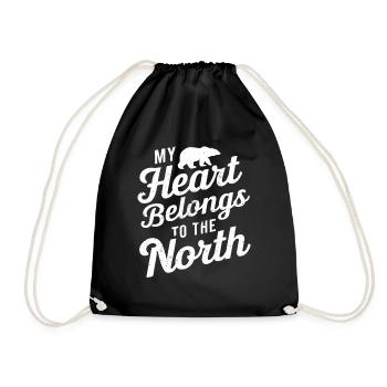 Mon cœur appartient au nord - Sac de sport léger - noir - Devant