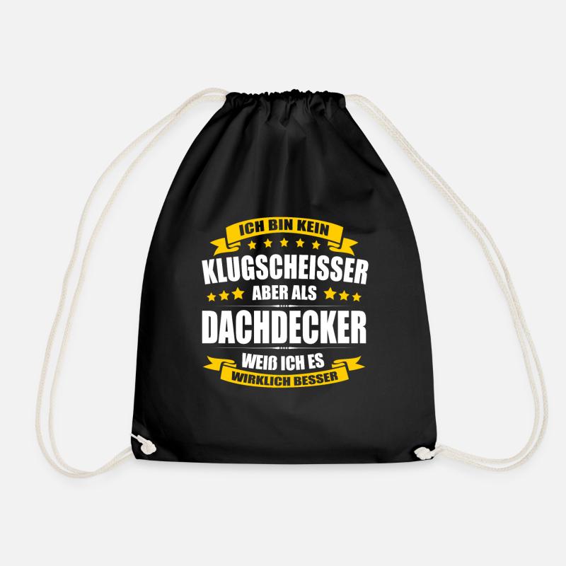 Ich Bin Kein Klugscheisser Dachdecker Geselle - Turnbeutel - Schwarz