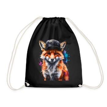 Casquette Fox Snapback Cool Animal Design Print - Sac de sport léger - noir - Devant