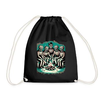Camping au feu de camp Décoration de costume d’Halloween - Sac de sport léger - noir - Devant