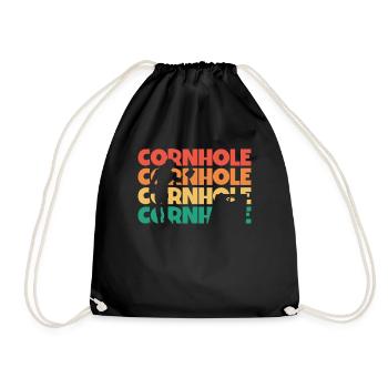 Cornhole Retro Text Plateau de jeu Sac de haricots Cornhole - Sac de sport léger - noir - Devant