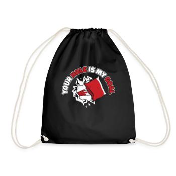 Dein Loch ist mein Ziel Spielbretter Sitzsack Cornhole - Turnbeutel - Schwarz - Vorne