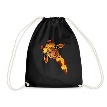 Afrika Urlaub Steppe Giraffe Kinder Liebhaber - Turnbeutel - Schwarz - Vorne