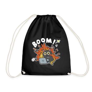 Teenager Sommer Trend Lustige IT Nerd Katze Boom - Turnbeutel - Schwarz - Vorne