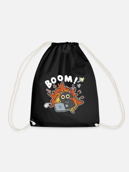 Teenager Sommer Trend Lustige IT Nerd Katze Boom - Turnbeutel - Schwarz